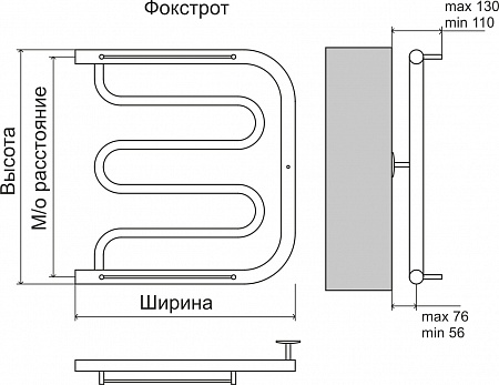 Фокстрот AISI 32х2 500х400 Полотенцесушитель  TERMINUS Норильск - фото 4