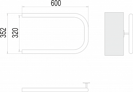 П-обр AISI 32х2 320х600 Полотенцесушитель  TERMINUS Норильск - фото 3