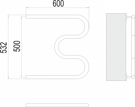 М-обр AISI 32х2 500х600 Полотенцесушитель  TERMINUS Норильск - фото 3