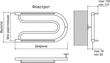 Фокстрот AISI 32х2 320х700 Полотенцесушитель  TERMINUS Норильск - фото 3