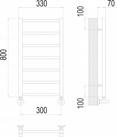 Контур П7 300х800 Полотенцесушитель  TERMINUS Норильск - фото 3