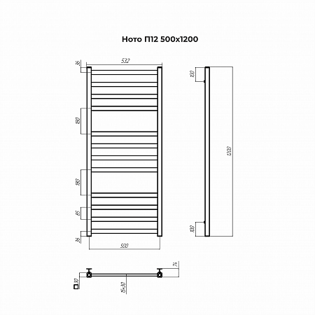 Ното П12 500х1200 Полотенцесушитель TERMINUS Норильск - фото 3
