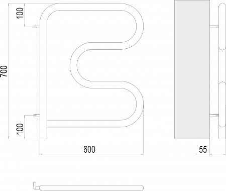 Электро 25 F-обр 600х600 поворотный Полотенцесушитель TERMINUS Норильск - фото 3