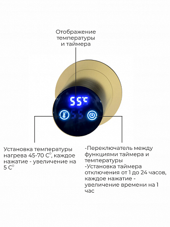 Аккорд П5 500х800 электро Полотенцесушитель TERMINUS Брашированное золото Норильск - фото 4