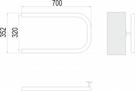 П-обр AISI 32х2 320х700 Полотенцесушитель  TERMINUS Норильск - фото 3