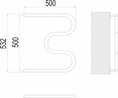 М-обр AISI 32х2 500х500 Полотенцесушитель  TERMINUS Норильск - фото 3