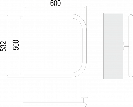 П-обр AISI 32х2 500х600 Полотенцесушитель  TERMINUS Норильск - фото 3