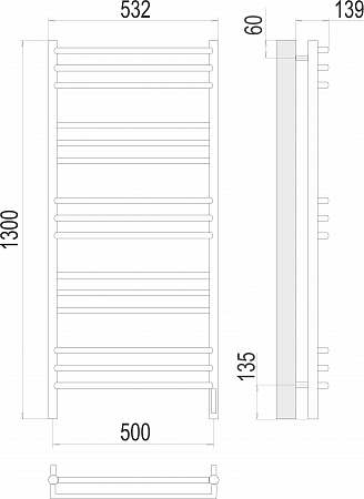 Прато П15 500х1300 электро (sensor quick touch) Полотенцесушитель  TERMINUS Норильск - фото 3