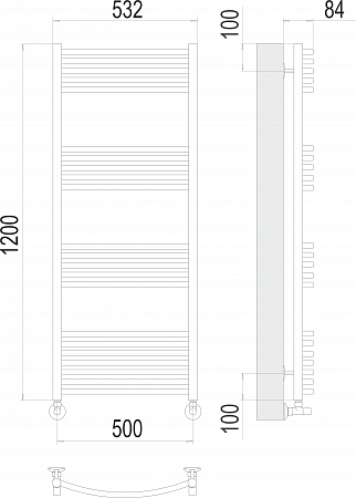 Классик П22 500х1200 Полотенцесушитель  TERMINUS Норильск - фото 3