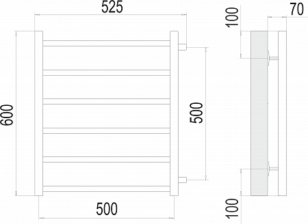 Вега П6 500х600 бп500 Полотенцесушитель  TERMINUS Норильск - фото 3