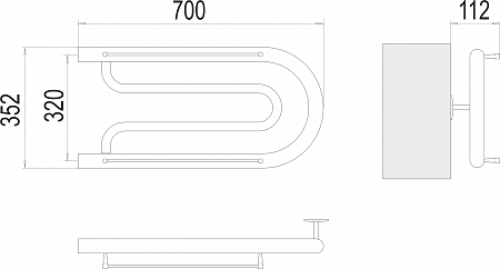 Фокстрот БШ 320х700 Полотенцесушитель  TERMINUS Норильск - фото 3